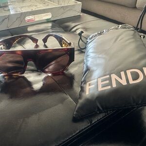 Fendi Tortoise Sunglasses with Branded Pouch